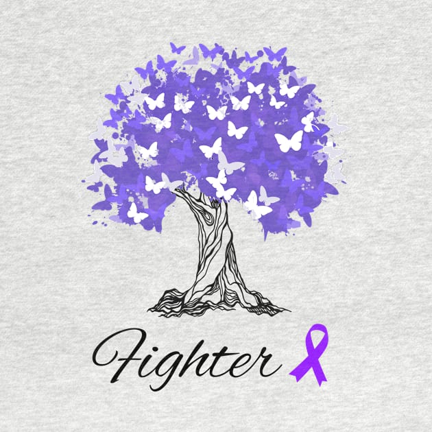 Raising Support & Awareness Fighter Tree With Butterflies by MerchAndrey